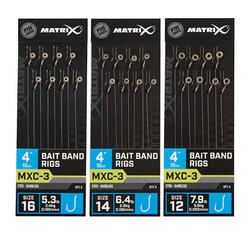 Bas ligne montés Matrix MXC-3 4 BAIT BAND RIGS 10cm pecheexpert