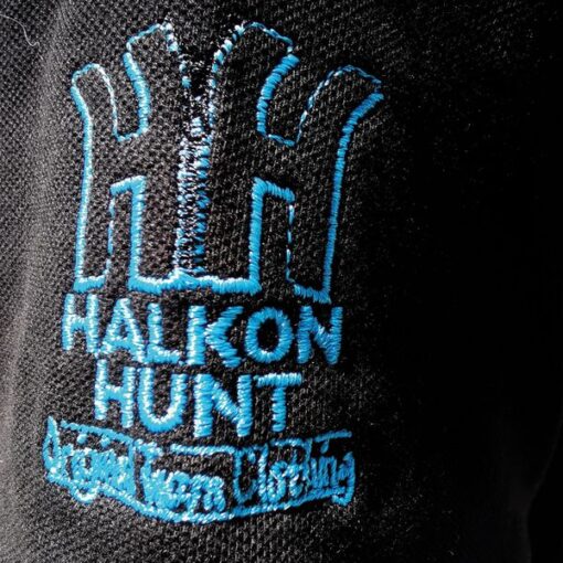 polo rive halkon hunt coton noir pêche expert