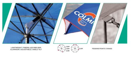 parapluie colmic umbrella fiberglass omh10 pêche-expert