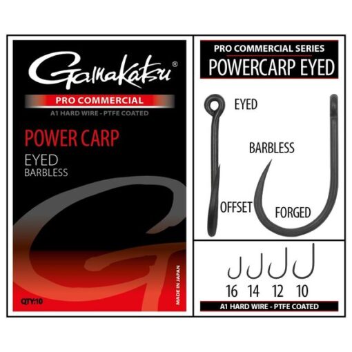 hameçon gamakatsu prower carp pro commercial eyed barbless pêche-expert