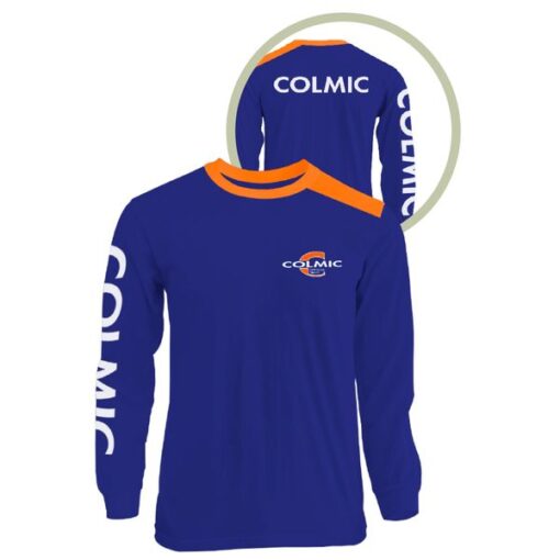 t-shirt colmic bleu longue manche pêche-expert