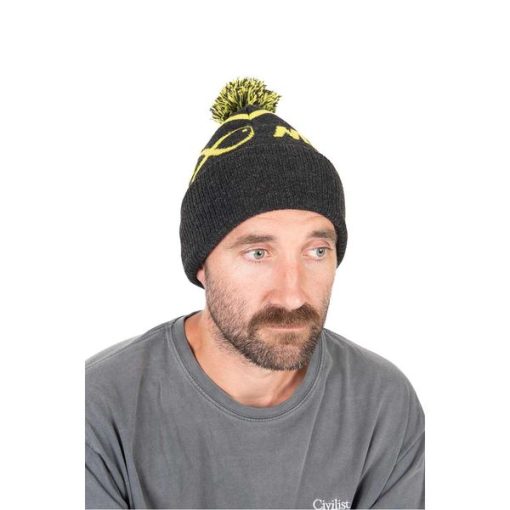bonnet matrix grey lime bobble hat pêche-expert