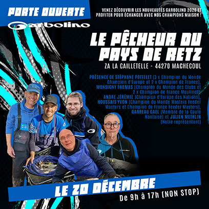 Nouveautés Garbolino 2026 Machecoul - Pêche-expert.com - 20 décembre 2025, au Pêcheur du Pays de Retz