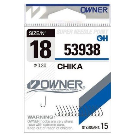 Hameçon OWNER 53938 Chika Black Chrome pour pêche au coup et anglaise