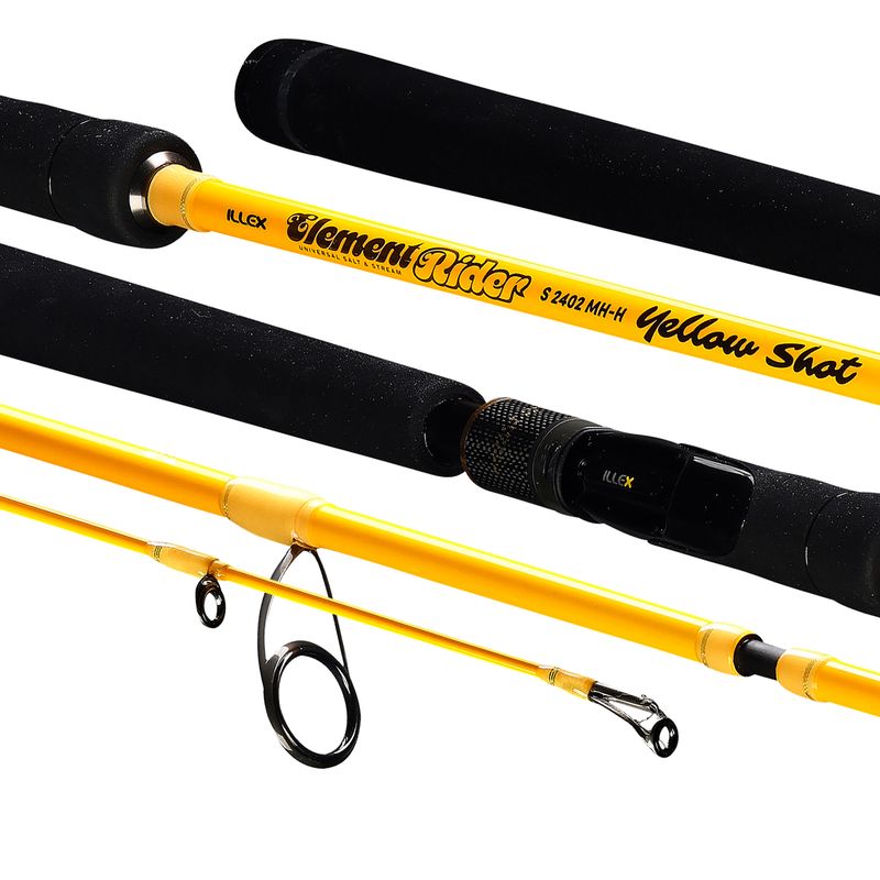 Canne spinning Illex ELEMENT RIDER X5 S2402MH-H YELLOW SHOT pour la pêche des carnassiers aux leurres