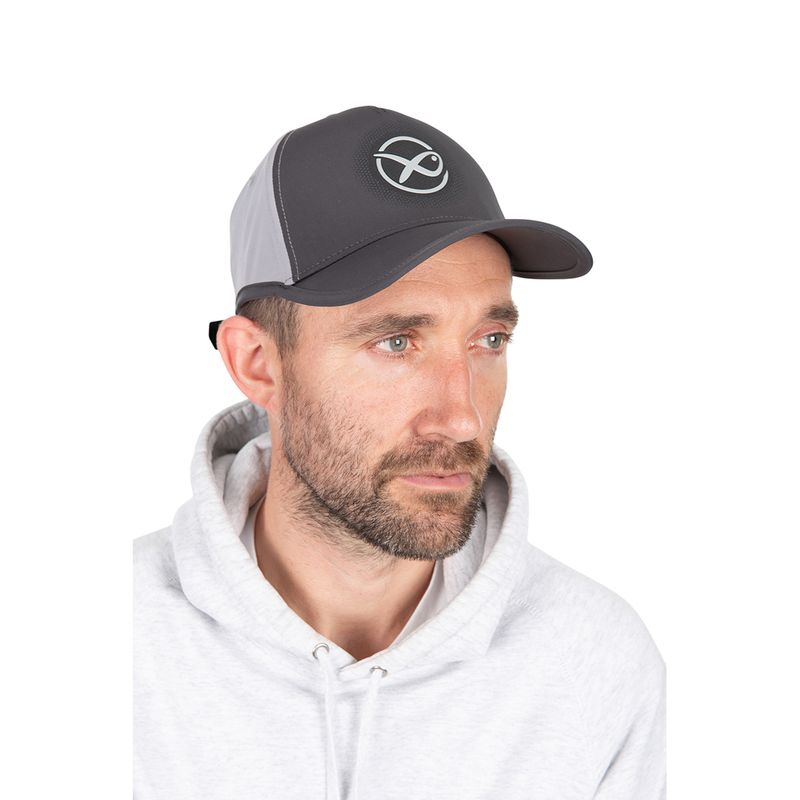Matrix Surefit Cap Grey casquette de pêche grise légère avec logo Matrix 3D et fermeture réglable